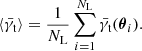Mathematical equation: $$ \begin{aligned} \langle {\bar{\gamma }_{\mathrm{t} }}\rangle&= \frac{1}{N_{\mathrm{L} }} \sum _{i=1}^{N_{\mathrm{L} }} {\bar{\gamma }_{\mathrm{t} }}(\boldsymbol{\theta }_i). \end{aligned} $$