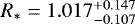 Mathematical equation: $R_* = 1.017^{+0.147}_{-0.107}$