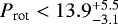 Mathematical equation: $P_{\textrm{rot}} < 13.9^{+5.5}_{-3.1}$