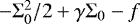 Mathematical equation: $-\Sigma_0^2/2+\gamma\Sigma_0-f$