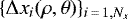 Mathematical equation: $\{\dxrt_{i} (\rho,\theta)\}_{i{\,=\,}1,N_{x}}$