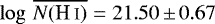 Mathematical equation: $\log\, \overline{N(\ion{H}{i})} = 21.50\,{\pm}\, 0.67$