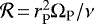 Mathematical equation: $\mathcal{R}\,{=}\,r_{\textrm{P}}^2 \Omega_{\textrm{P}} / \nu$