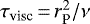 Mathematical equation: $\tau_{\textrm{visc}}\,{=}\,r_{\textrm{P}}^2 / \nu$
