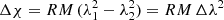 Mathematical equation: $$ \begin{aligned}&\Delta \chi = {RM} \, (\lambda _1^2 - \lambda _2^2) = {RM} \, \Delta \lambda ^2 \end{aligned} $$