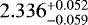 Mathematical equation: $2.336^{+0.052}_{-0.059}$