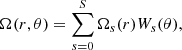 Mathematical equation: $$ \begin{aligned} \Omega (r,\theta ) = \sum _{s=0}^S \Omega _{s}(r)W_{s}(\theta ), \end{aligned} $$