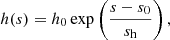 Mathematical equation: $$ \begin{aligned} h({s})=h_0\exp \left(\frac{{s}-{s}_0}{{s}_\mathrm{h} }\right), \end{aligned} $$