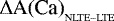Mathematical equation: $\Delta{\textrm{A(Ca)}}_{_{\rm{NLTE-LTE}}}$