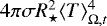 Mathematical equation: $\,4\pi\sigma R_{\star}^2 \langle T \rangle_{\Omega,t}^4$