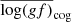 Mathematical equation: $ \overline{\log({g}f)}_{\mathrm{cog}} $