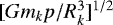 Mathematical equation: $[G m_kp/R_k^3]^{1/2}$