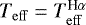 Mathematical equation: $T_{\mathrm{eff}} = T_{\mathrm{eff}}^{\textrm{H}\alpha}$