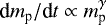 Mathematical equation: $ \textrm{d}m_{\textrm{p}}/\textrm{d}t \propto m_{\textrm{p}}^{\gamma}$