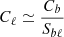 Mathematical equation: $ C_\ell\simeq \frac{C_b}{S_{b\ell}} $