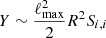 Mathematical equation: $ Y\sim \frac{\ell_{\mathrm{max}}^2}{2} R^2 S_{i,i} $