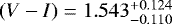 Mathematical equation: $(V-I) = 1.543^{+0.124}_{-0.110}$