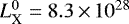 Mathematical equation: $L^{0}_{\textrm{X}}= 8.3\,{\times}\,10^{28}$