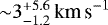 Mathematical equation: ${\sim}3^{+5.6}_{-1.2}\,\textrm{km\,s}^{-1}$