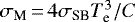 Mathematical equation: $\sigma_{\textrm{M}}\,{=}\,4 \sigma_{\textrm{SB}} T_{\textrm{e}}^3 / C$