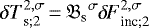 Mathematical equation: ${\delta T}_{\textrm{s};2}^{2,\sigma}\,{=}\,{\mathfrak{B}_{\textrm{s}}}^{\sigma} {{\delta \! \! \: F}}_{\textrm{inc};2}^{2,\sigma} $