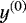 Mathematical equation: $y^{\left( 0 \right)}$
