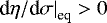 Mathematical equation: $ \left. \textrm{d} \eta / \textrm{d} \sigma \right|_{\textrm{eq}} > 0 $