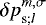 Mathematical equation: $ {{\delta p}}_{\textrm{s};l}^{{m,\sigma}} $