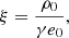 Mathematical equation: $$ \begin{aligned} \xi&= \frac{\rho _0}{\gamma e_0}, \end{aligned} $$