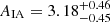 Mathematical equation: $ A_{\mathrm{IA}} = 3.18^{+0.46}_{-0.45} $