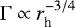 Mathematical equation: $\Gamma \propto r_{\textrm{h}}^{-3/4}$