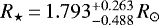 Mathematical equation: $R_{\star}\,{=}\,1.793_{-0.488}^{+0.263}\,R_{\odot}$