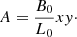 Mathematical equation: $$ A=\frac{B_0}{L_0}xy\cdot \qquad $$
