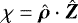 Mathematical equation: $\chi=\hat{\bm\rho}\cdot\hat{\bm{Z}}$