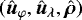 Mathematical equation: $(\hat{\bm{u}}_{\varphi},\hat{\bm{u}}_{\lambda},\hat{\bm{\rho}})$