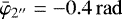 Mathematical equation: $\bar\varphi_{2''}=-0.4\,\mathrm{rad}$