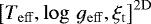 Mathematical equation: $\left[T_{\mathrm{eff}}, \log\,g_{\mathrm{eff}}, \xi_{\mathrm{t}}\right]^{\mathrm{2D}}$