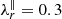 Mathematical equation: $ \lambda _r^\parallel = 0.3 $