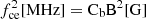 Mathematical equation: $ f_{\mathrm{ce}}^2[\rm{MHz}] = C_{\mathrm{b}} B^2[\rm{G}] $