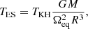 Mathematical equation: $$ \begin{aligned} T_{\rm ES}= T_{\rm KH} \frac{GM}{\Omega ^2_{\rm eq} R^3}, \end{aligned} $$