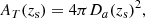 $$ \begin{aligned} A_T(z_{\rm s}) = 4\pi D_a(z_{\rm s})^2, \end{aligned} $$