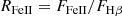 $$ \begin{aligned} {R}_{\rm FeII} = {F}_{\rm FeII}/{F}_{\mathrm{H}\beta } \end{aligned} $$
