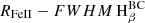 $ {R}_{\mathrm{FeII}} - {FWHM \,\mathrm{H}}_{\beta}^{\mathrm{BC}} $