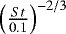 $\left( \frac{St}{0.1} \right)^{-2/3}$