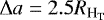 $\Delta a = 2.5 R_{\textrm{H}_{\textrm{T}}}$