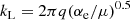 $$ \begin{aligned} k_{\rm L} = 2\pi q(\alpha _{\rm e}/\mu )^{0.5} \end{aligned} $$