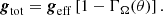 $$ \begin{aligned} {{\boldsymbol{g}}}_{\rm tot} = {{\boldsymbol{g}}}_{\rm eff} \left[1-\Gamma _{\Omega }(\theta )\right]. \end{aligned} $$