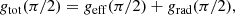 $$ \begin{aligned} g_{\rm tot}(\pi /2)= g_{\rm eff}(\pi /2)+ g_{\rm rad}(\pi /2), \end{aligned} $$