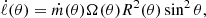 $$ \begin{aligned} \dot{\ell }(\theta )=\dot{m}(\theta ) \Omega (\theta )R^2(\theta )\sin ^2\theta , \end{aligned} $$