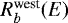 Mathematical equation: $R^{\text{west}}_b(E)$